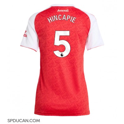 Zenski Nogometni Dres Arsenal Piero Hincapie #5 Domaci 2025-26 Kratak Rukav Zenski Nogometni Dres Arsenal Piero Hincapie #5 Domaci 2025-26 Kratak Rukav